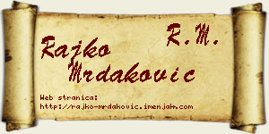 Rajko Mrdaković vizit kartica